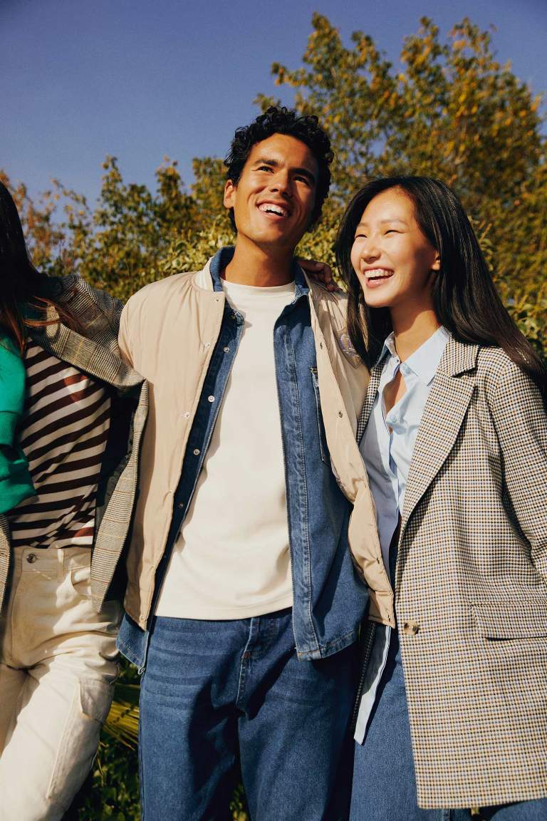 Regular Fit Kareli Tek Düğmeli Blazer Ceket
