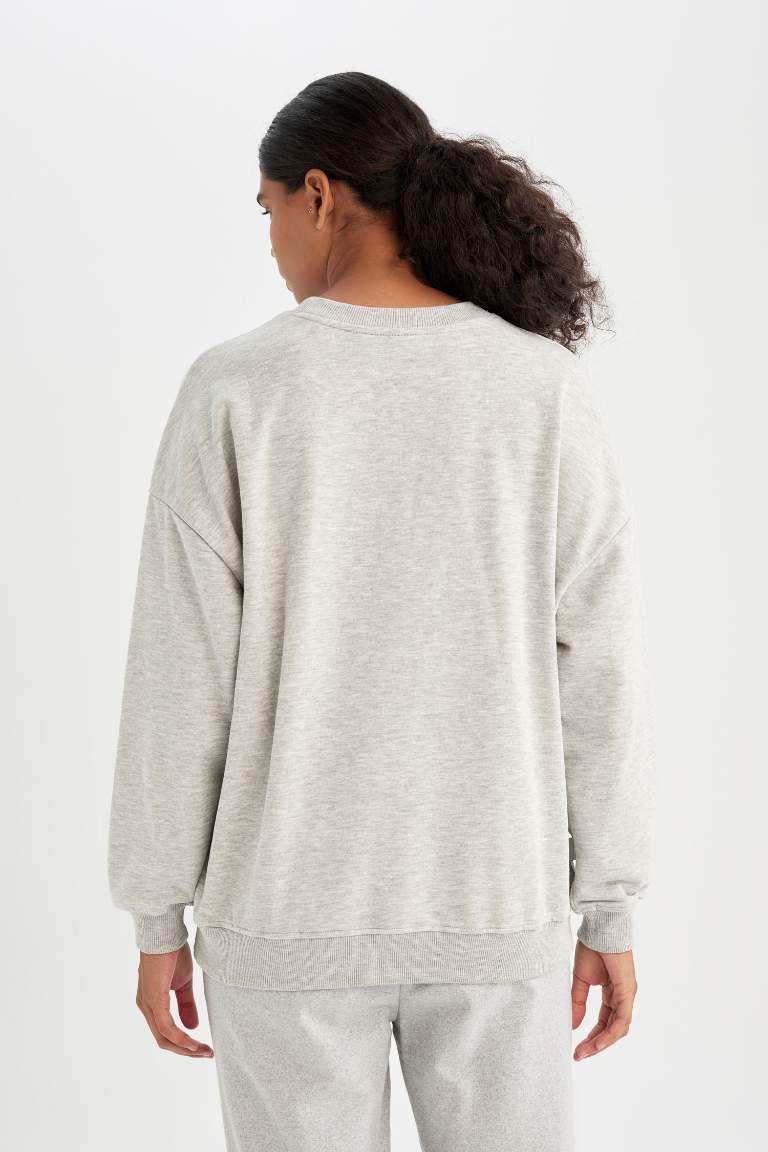 DeFactoFit NBA Oversize Geniş Kalıp Bisiklet Yaka Sweatshirt