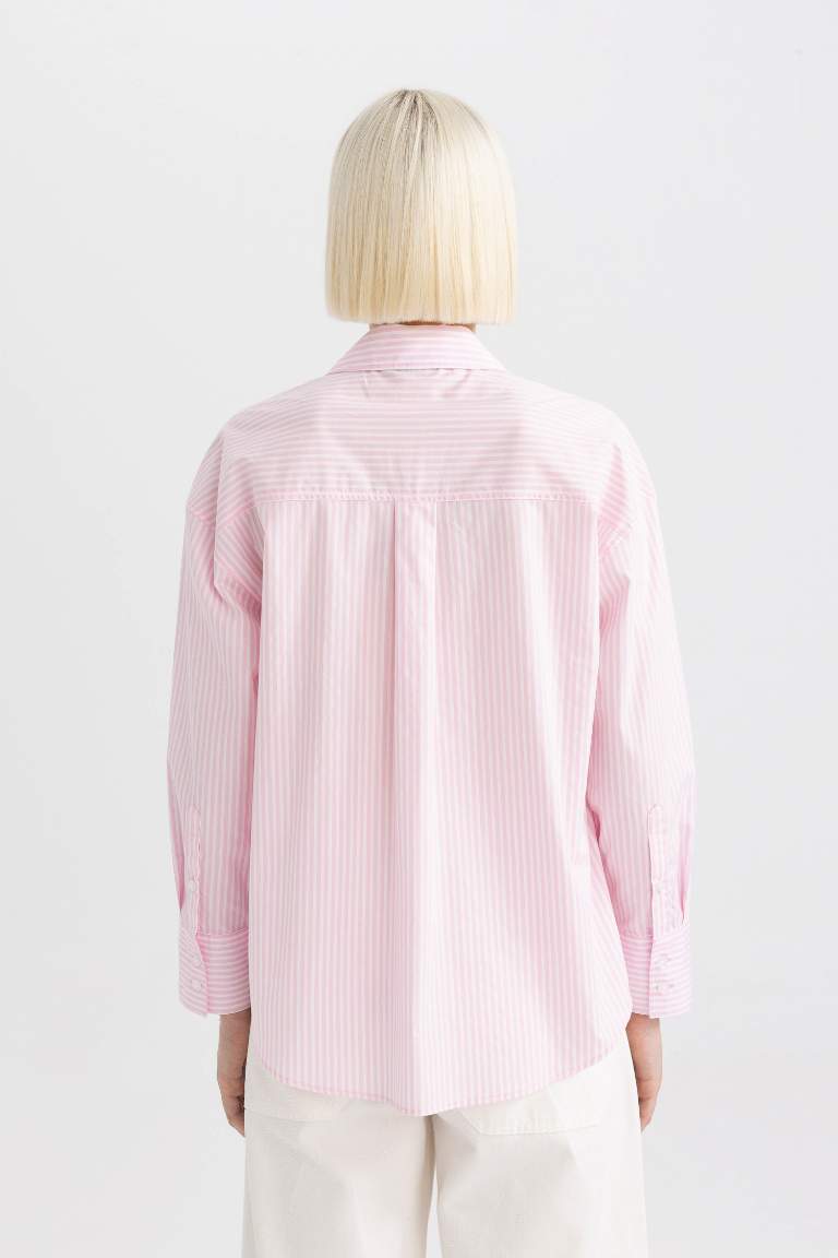 Oversized Fit Poplin Long Sleeve Shirt