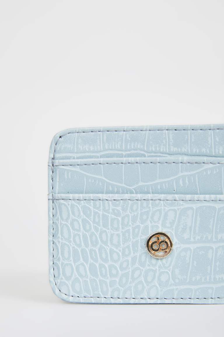 Women's Faux Leather Croco Card Holder