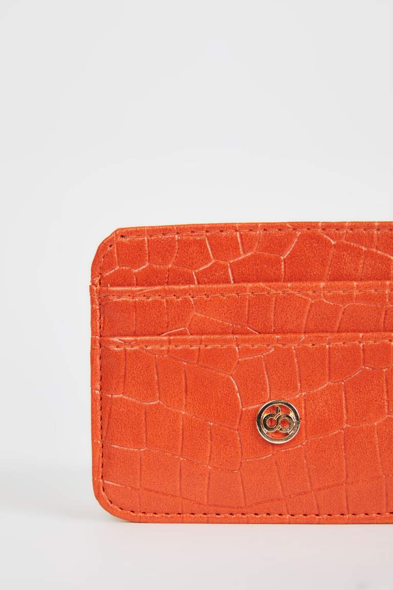 Women's Faux Leather Croco Card Holder