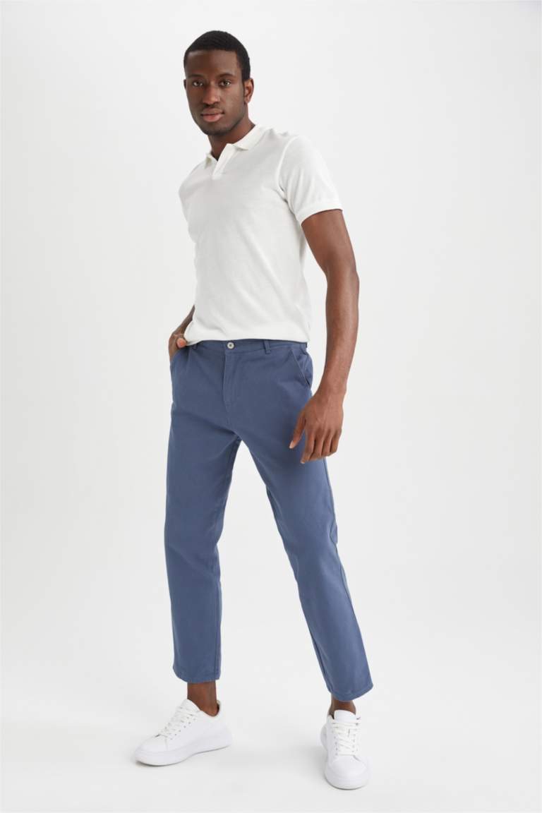Pantalon Chino Homme En Coton Extensible - Coupe Droite, Cordon De Serrage, 6 Coloris, Décontracté