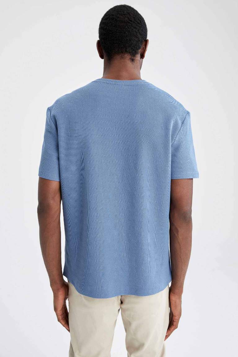 New Regular Fit Bisiklet Yaka Basic Kısa Kollu %100 Pamuk Tişört