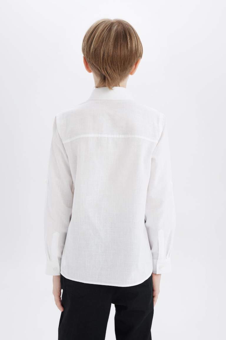 Boy Regular Fit Linen Look Shirt