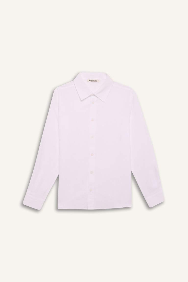 Boy Regular Fit Linen Look Shirt