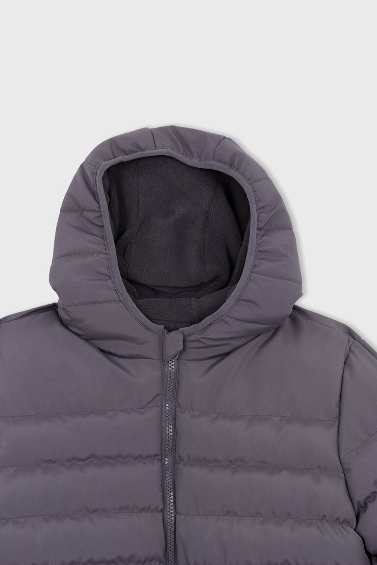 Veste Lands' End Homme Taille M Doublée Polaire - Capuche, Coupe Régulière, Couleur Beige