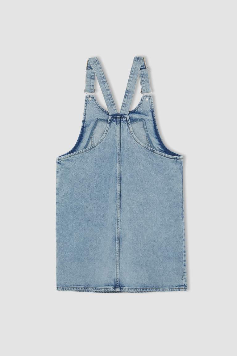 Salopet Jean Mini %100 Pamuk Elbise