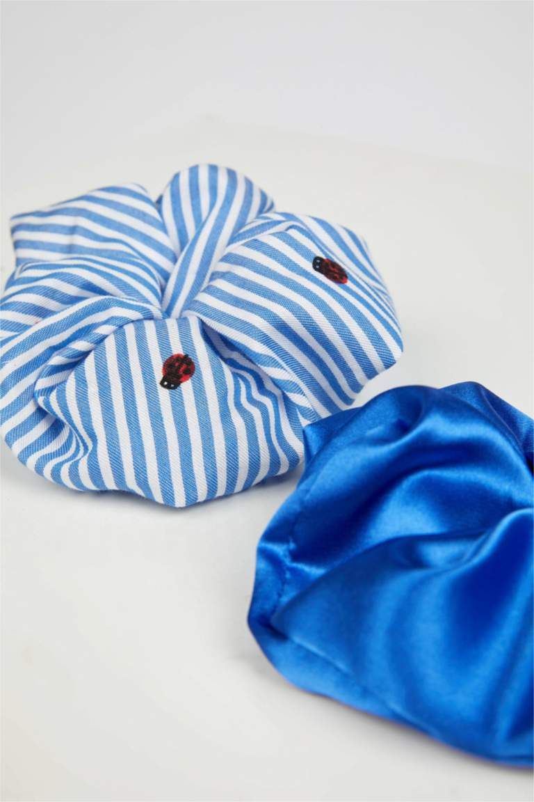 Lastikli Çizgili 2'li Saç Tokası