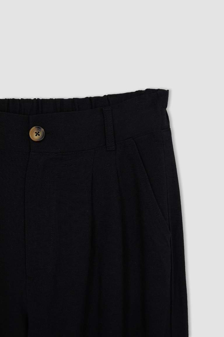 Slouchy Linen Blend Ankle Length Trousers
