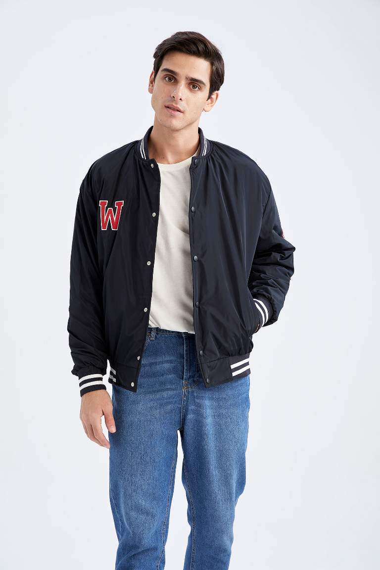 Oversize Geniş Kalıp Kolej Yaka Bomber Mont