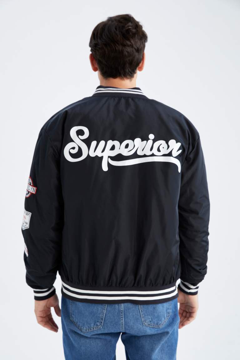 Oversize Geniş Kalıp Kolej Yaka Bomber Mont