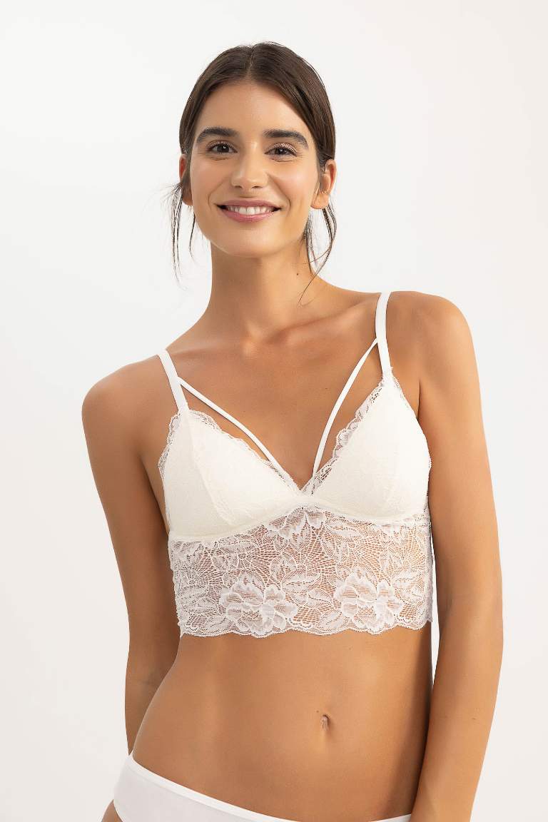 Fall in Love Dantelli Bant Detaylı Triangle Bralet