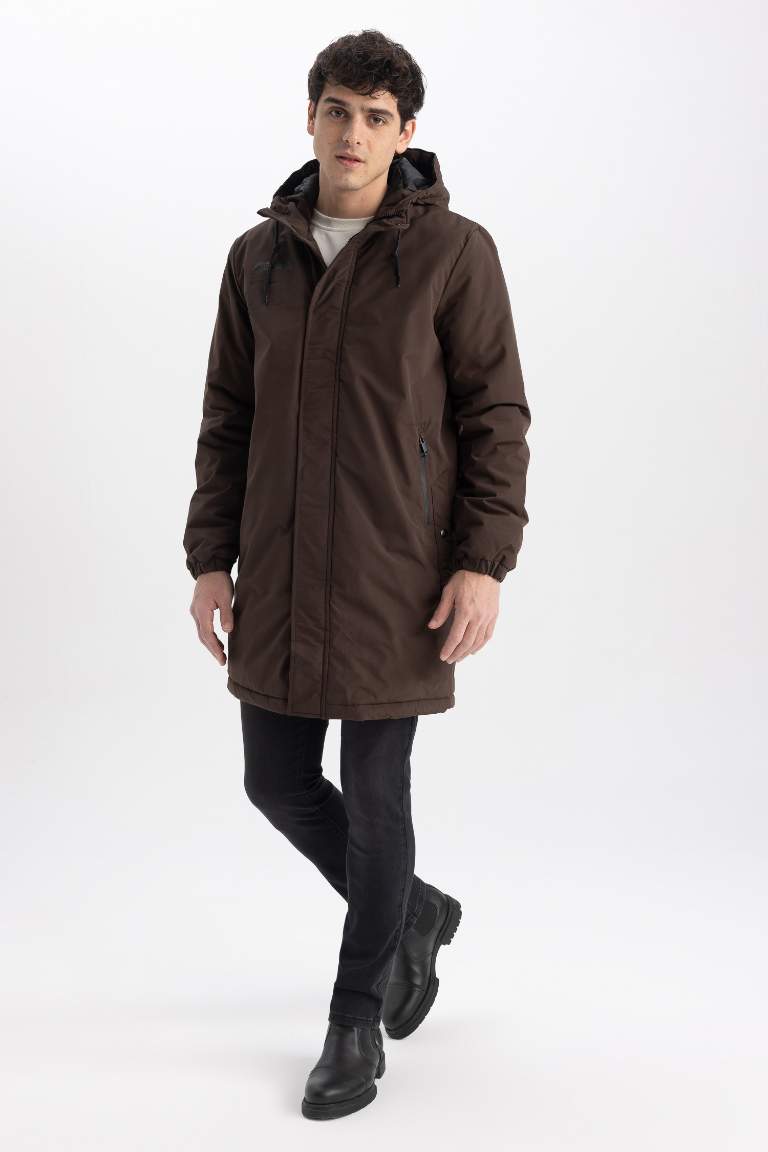 Slim Fit Kapüşonlu Mont Parka
