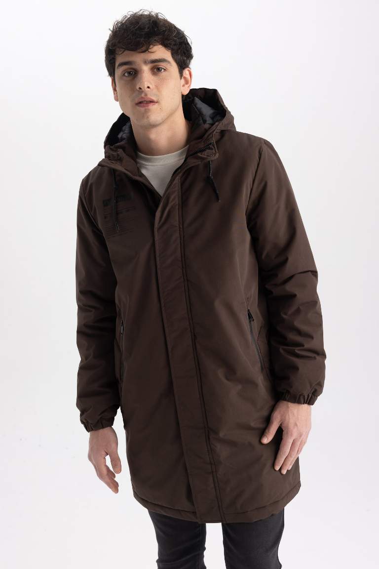 Slim Fit Kapüşonlu Mont Parka