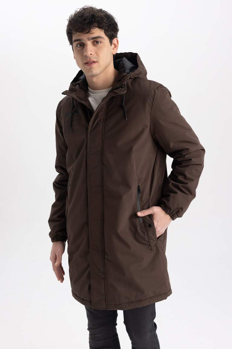 Slim Fit Kapüşonlu Mont Parka