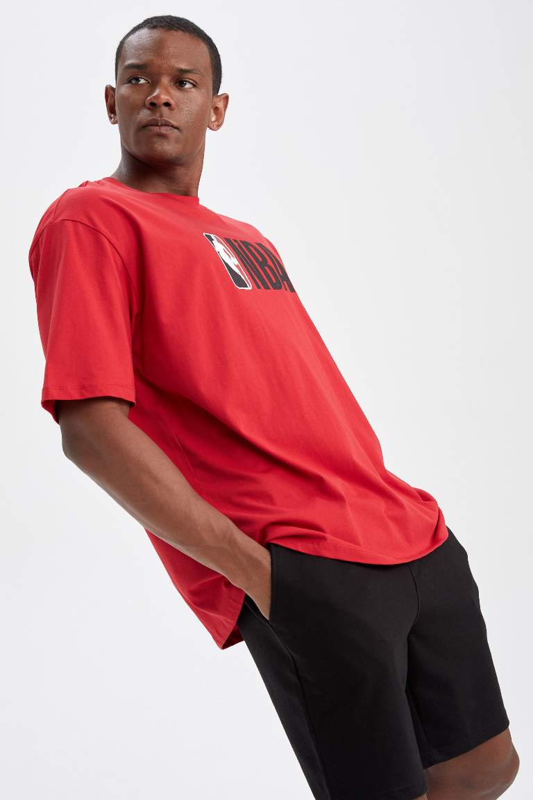 DeFactoFit NBA Regular Fit Bisiklet Yaka Kısa Kollu Tişört