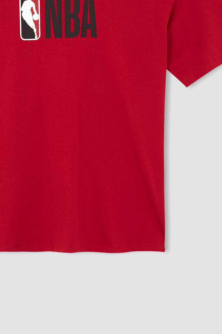 DeFactoFit NBA Regular Fit Bisiklet Yaka Kısa Kollu Tişört