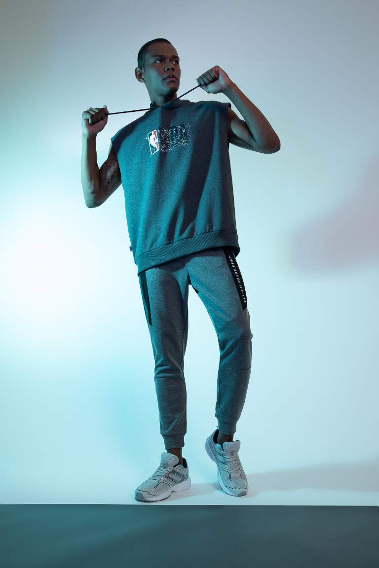 Slim Fit NBA Printed Ruched Joggers