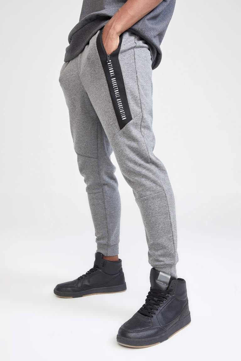 Slim Fit NBA Printed Ruched Joggers