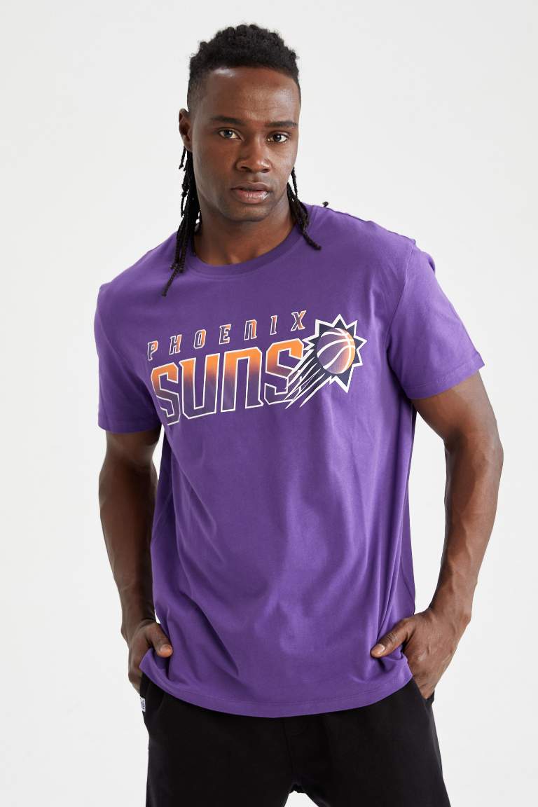 DeFactoFit NBA Phoenix Suns Lisanslı Regular Fit Bisiklet Yaka Kısa Kollu Tişört