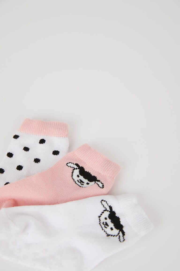 Lot De 3 Paires Chaussettes Longues Été Bébé Fille En Coton - Printemps Été 1-3 Ans Blanc Rose Vert IYOU