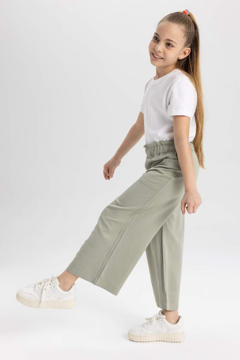 Girl Wide Leg Wide Leg Viscose Trousers