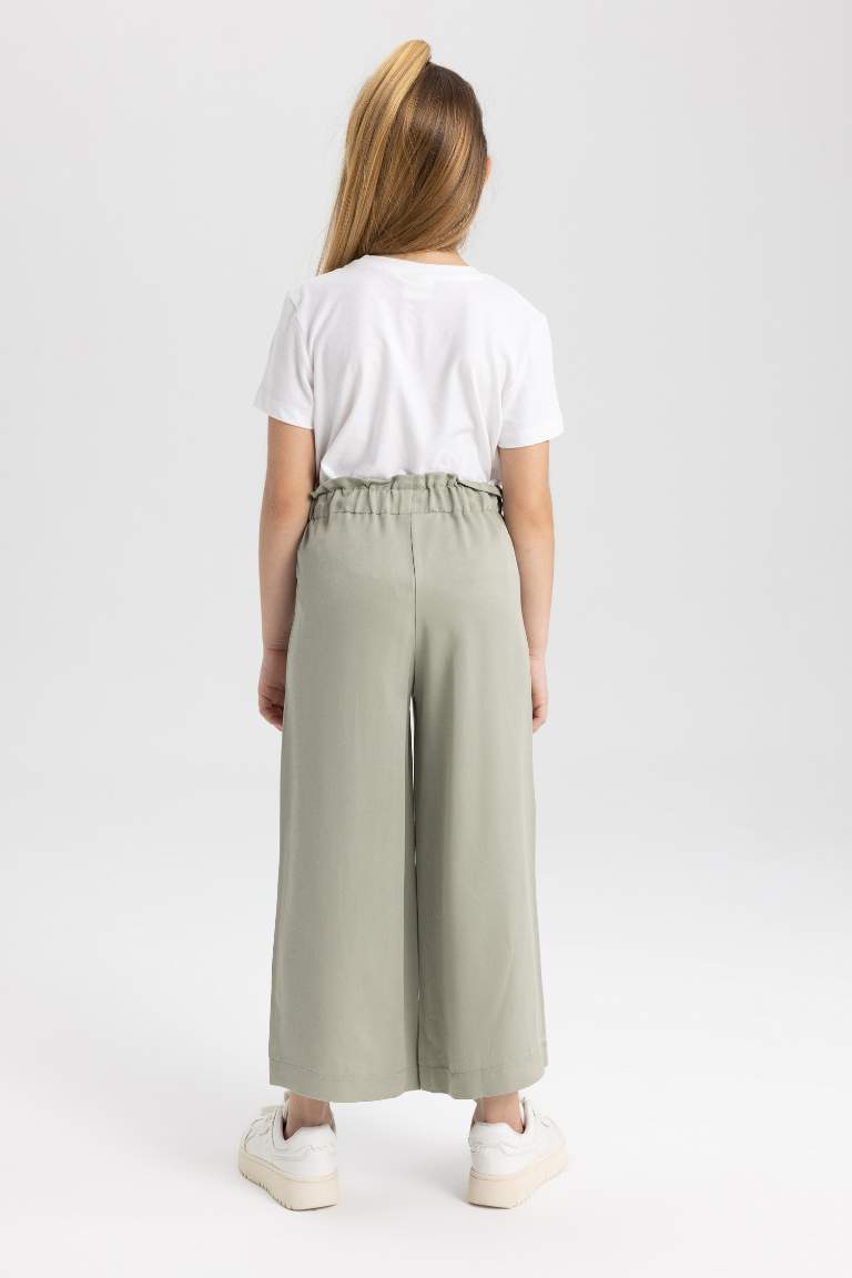 Girl Wide Leg Wide Leg Viscose Trousers