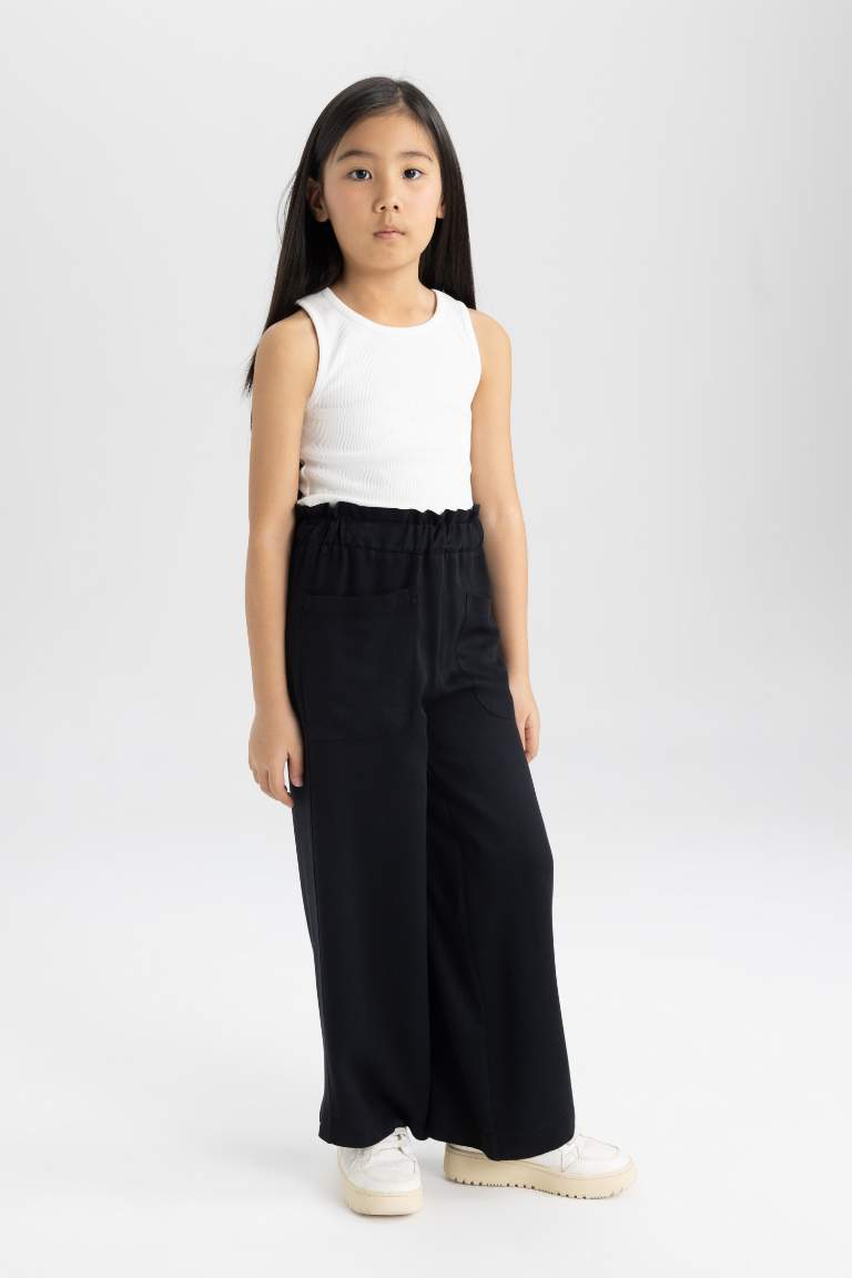 Girl Wide Leg Viscose Trousers