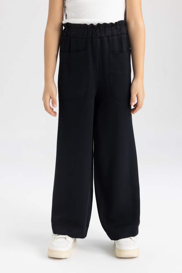 Girl Wide Leg Viscose Trousers