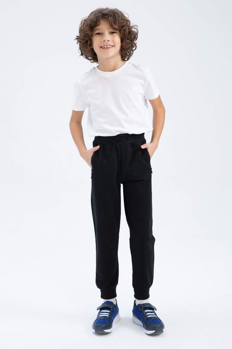 Boys Basic Zipper Pocket Jogger Tracksuit Bottoms