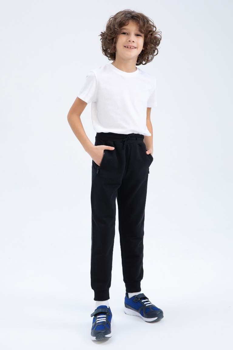 Boys Basic Zipper Pocket Jogger Tracksuit Bottoms