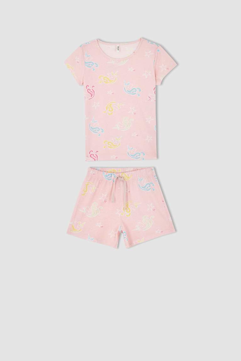 Girl Short Sleeve Printed Mini Pyjama Set