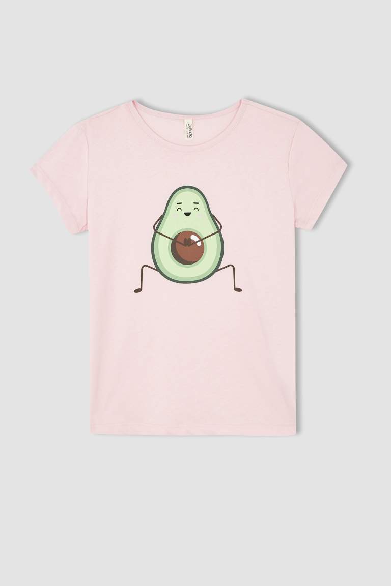 Girl Short Sleeve Avocado Print Pyjama Set