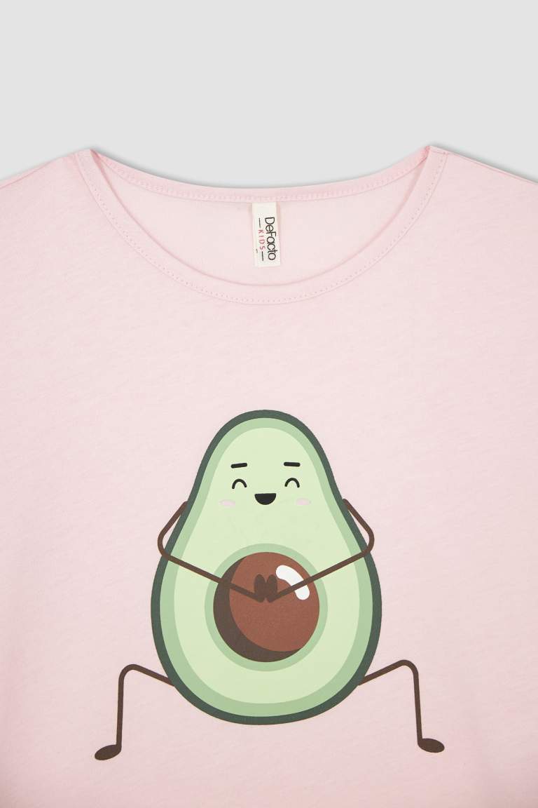 Girl Short Sleeve Avocado Print Pyjama Set