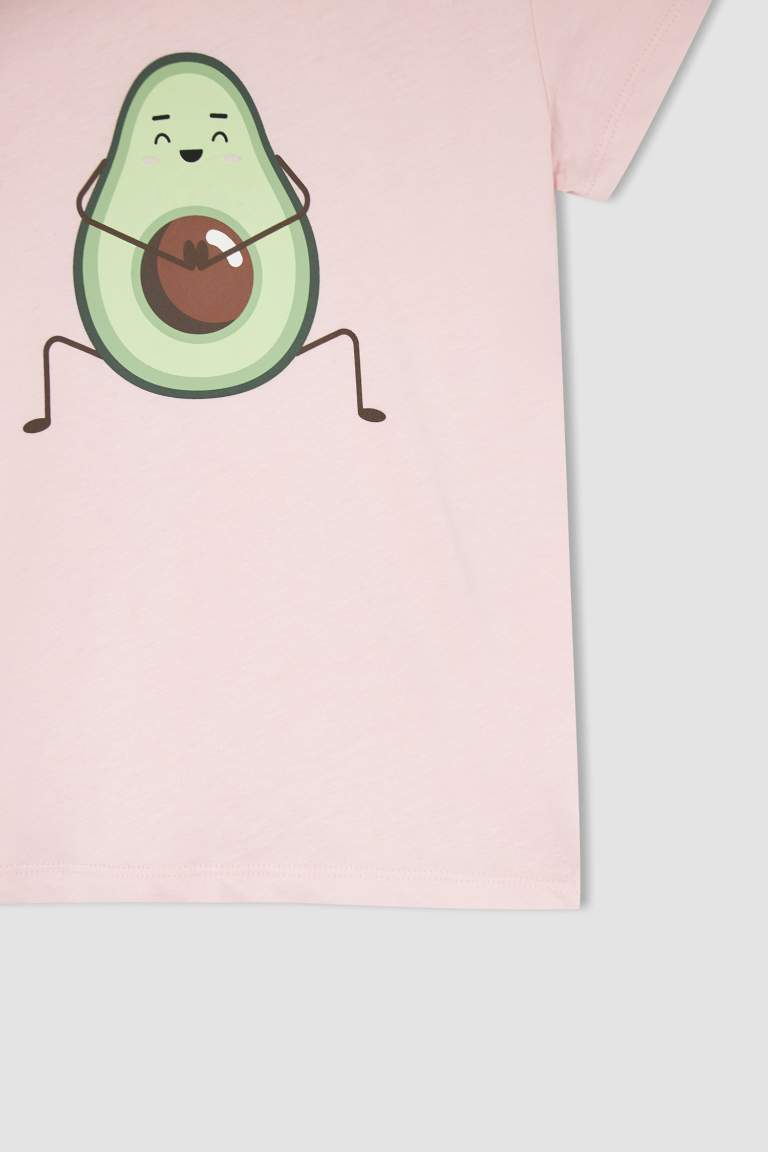 Girl Short Sleeve Avocado Print Pyjama Set