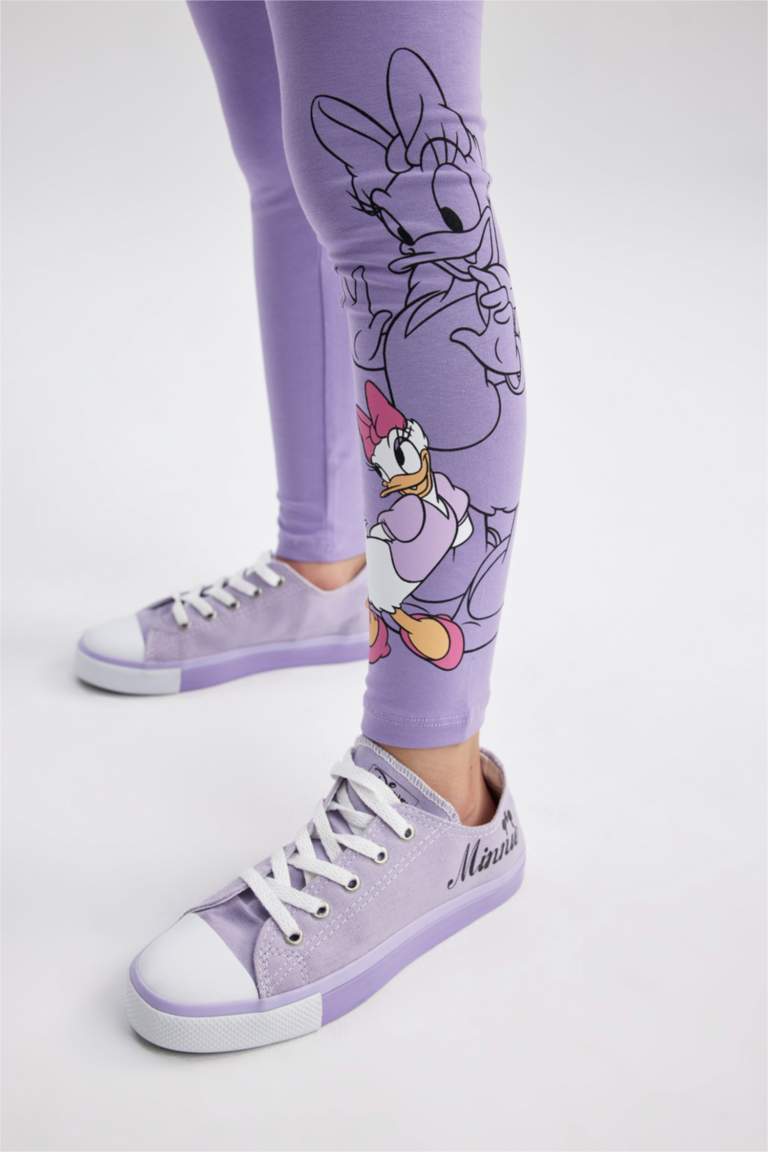 Girl High Waisted Daisy Duck Printed Leggings