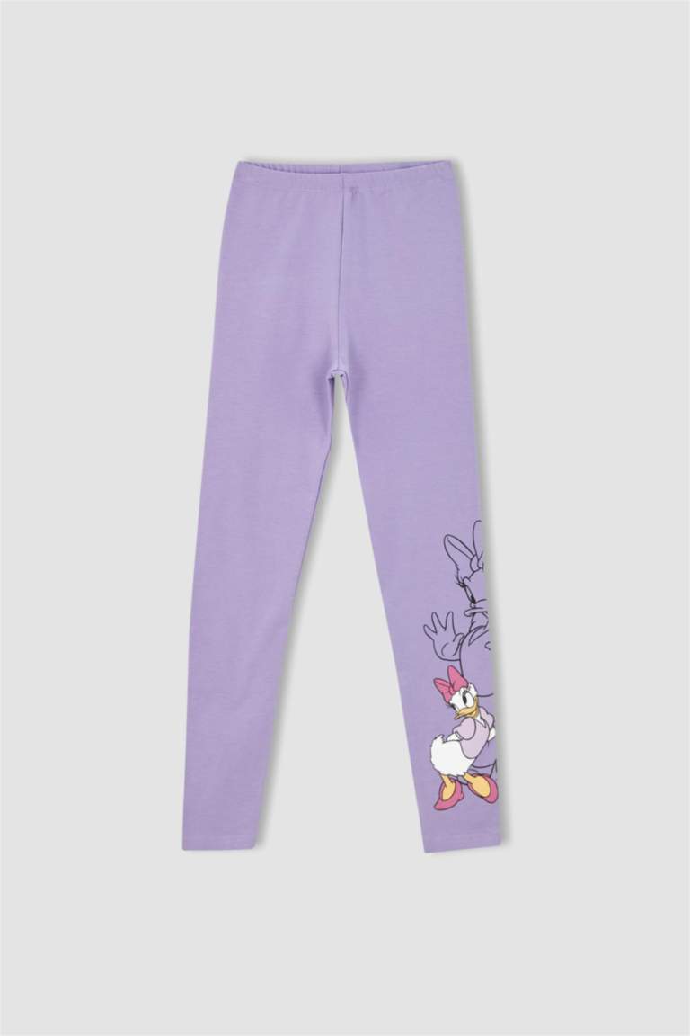 Girl High Waisted Daisy Duck Printed Leggings
