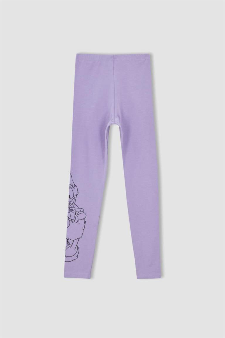 Girl High Waisted Daisy Duck Printed Leggings