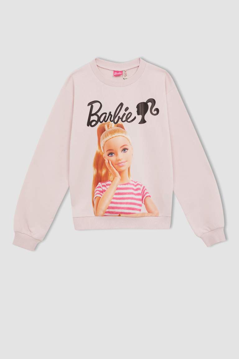 Kız Çocuk Barbie Sweatshirt Tayt Takım