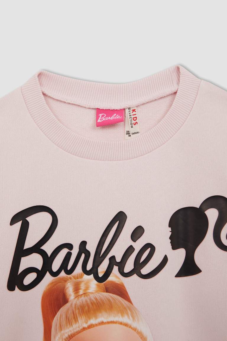Kız Çocuk Barbie Sweatshirt Tayt Takım