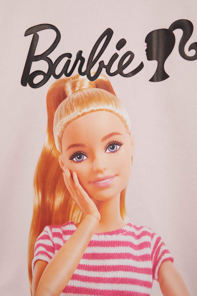 Kız Çocuk Barbie Sweatshirt Tayt Takım