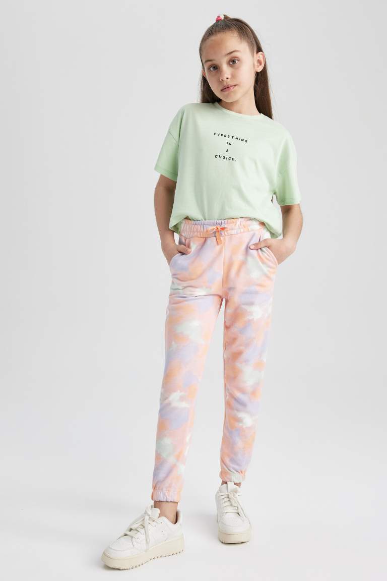 Girl Standard Fit Batik Print Joggers