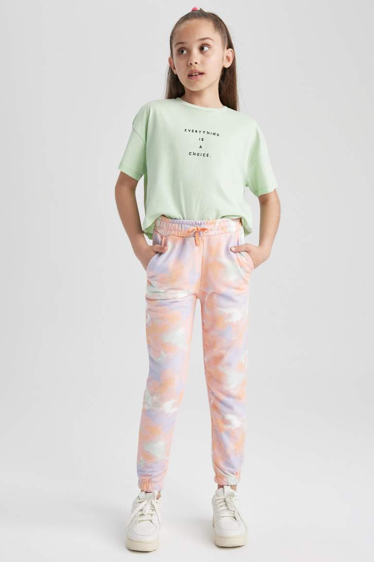 Girl Standard Fit Batik Print Joggers