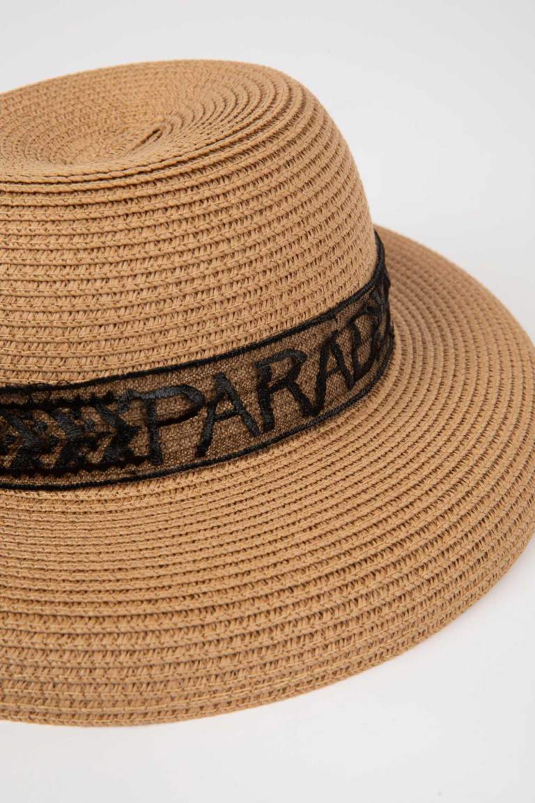 Woman Embroidered Straw Hat