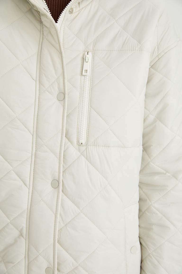 Su İtici Oversize Fit Kapüşonlu Gizli Fermuar İnce Parka