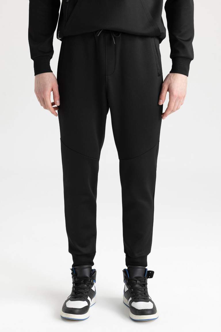 DeFactoFit Slim Fit Scuba Dalgıç Kumaşı İnce Jogger Eşofman Altı