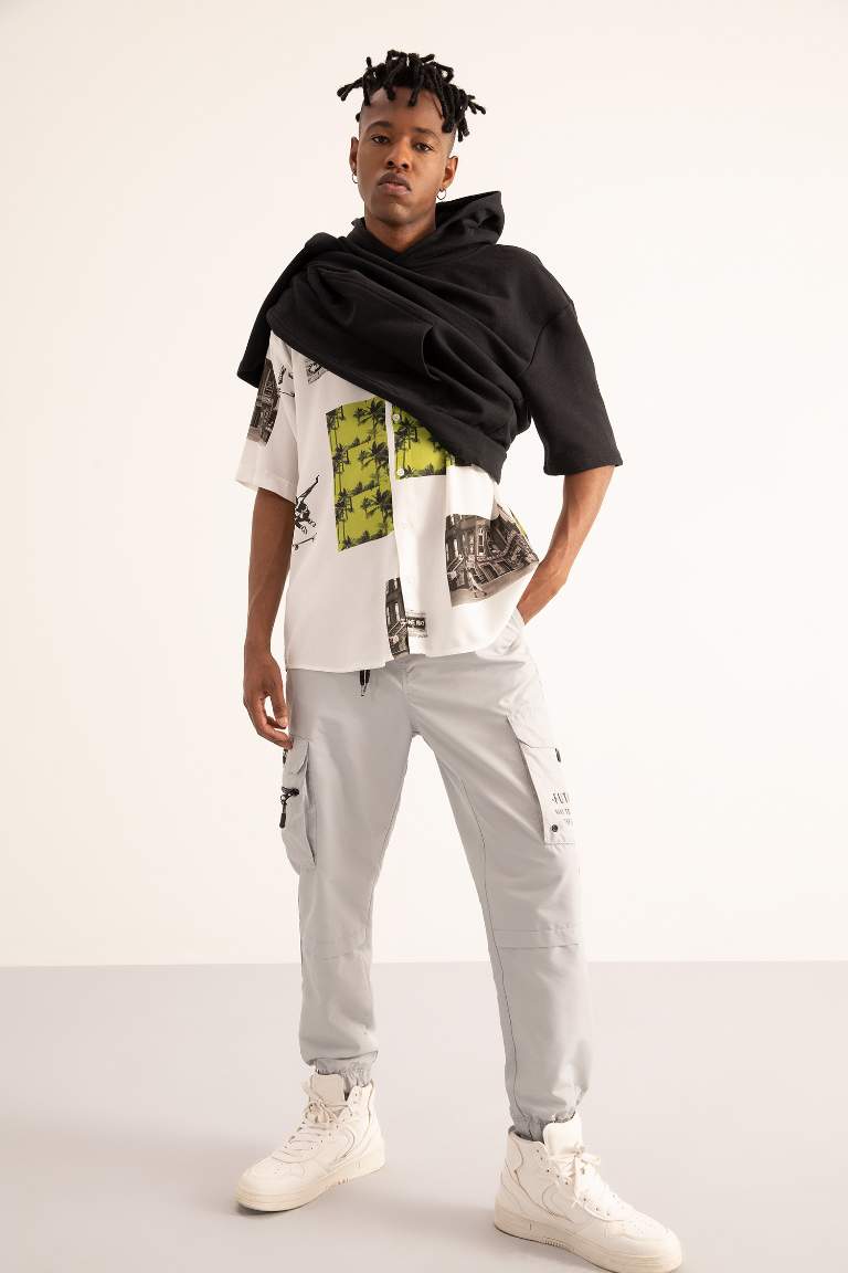 Coool Kargo Jogger Baskılı Paraşüt Kumaş Pantolon