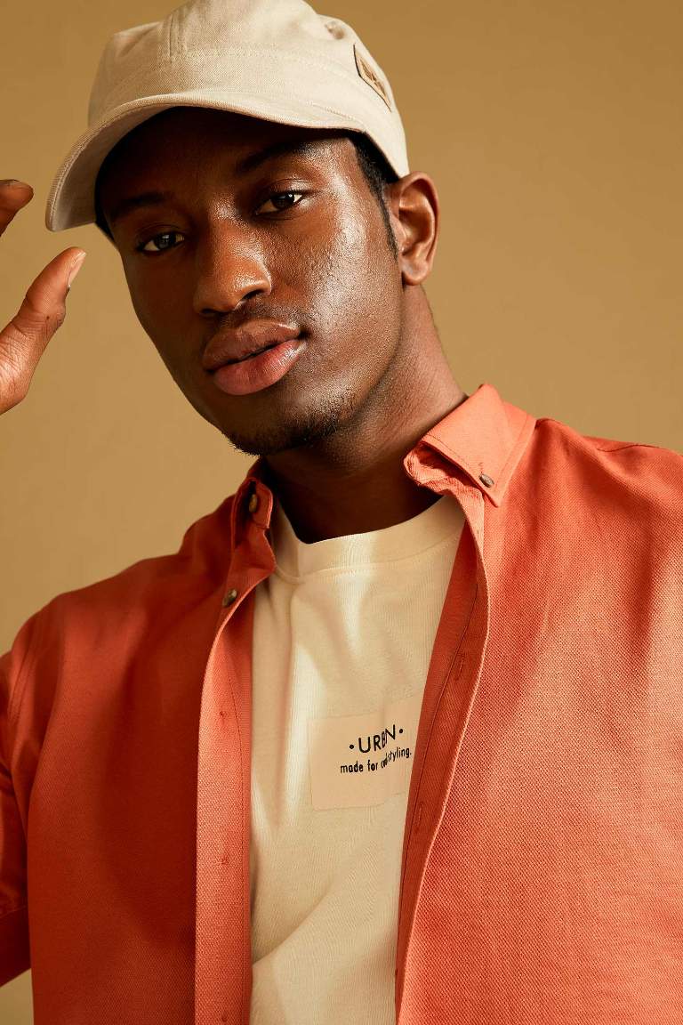 Chemise Slim en Coton à manches longues et à col polo
