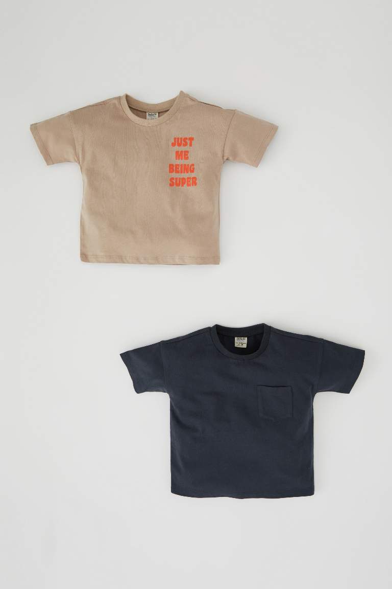 Lot de 2 t-shirts en coton à manches courtes pour bébé garçon