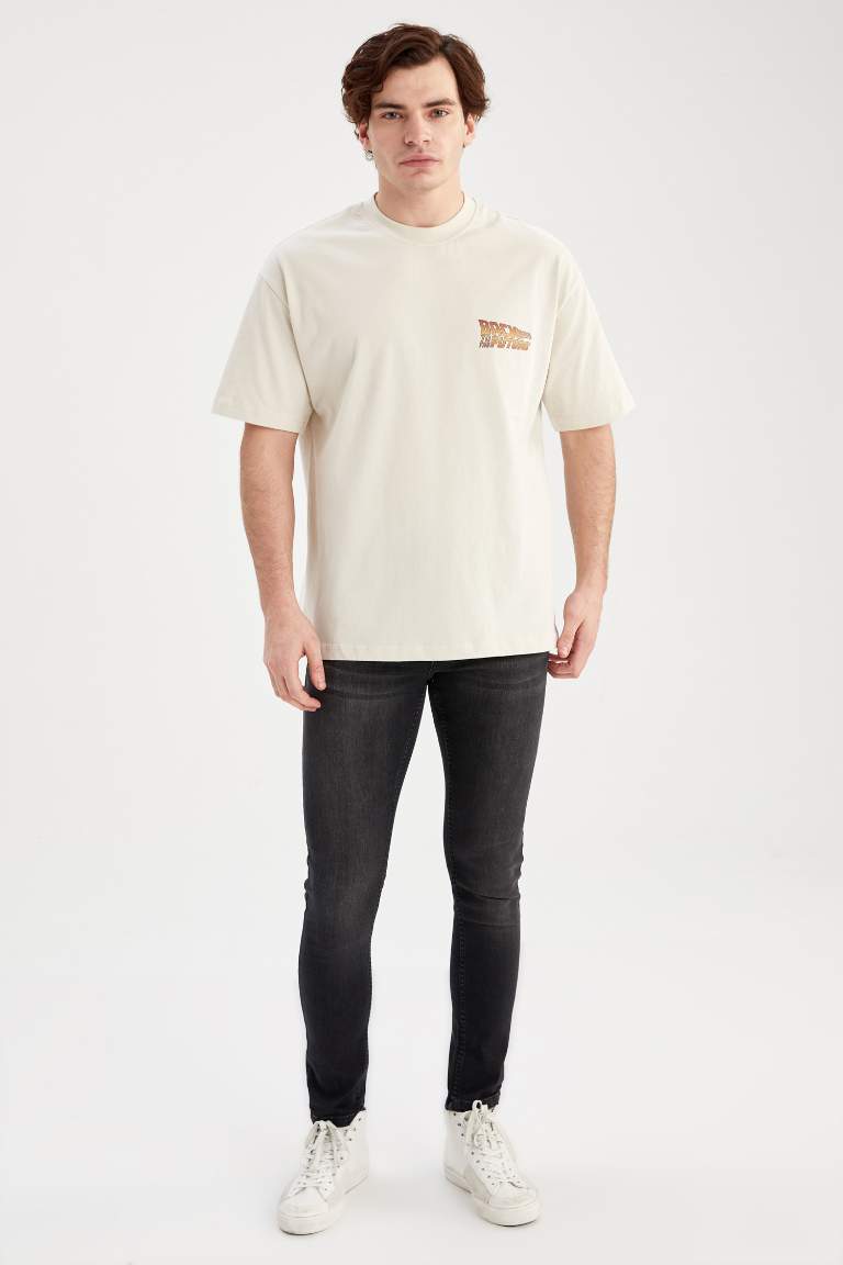 Oversize Fit Bisiklet Yaka %100 Pamuk Tişört